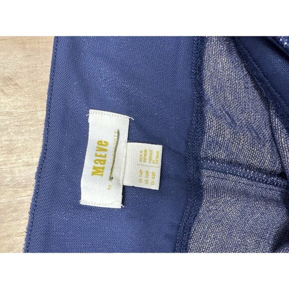 Anthropologie MAEVE Metallic Paisley Pants Women 10P Navy Gold Flare Maria Boho - Picture 2 of 7